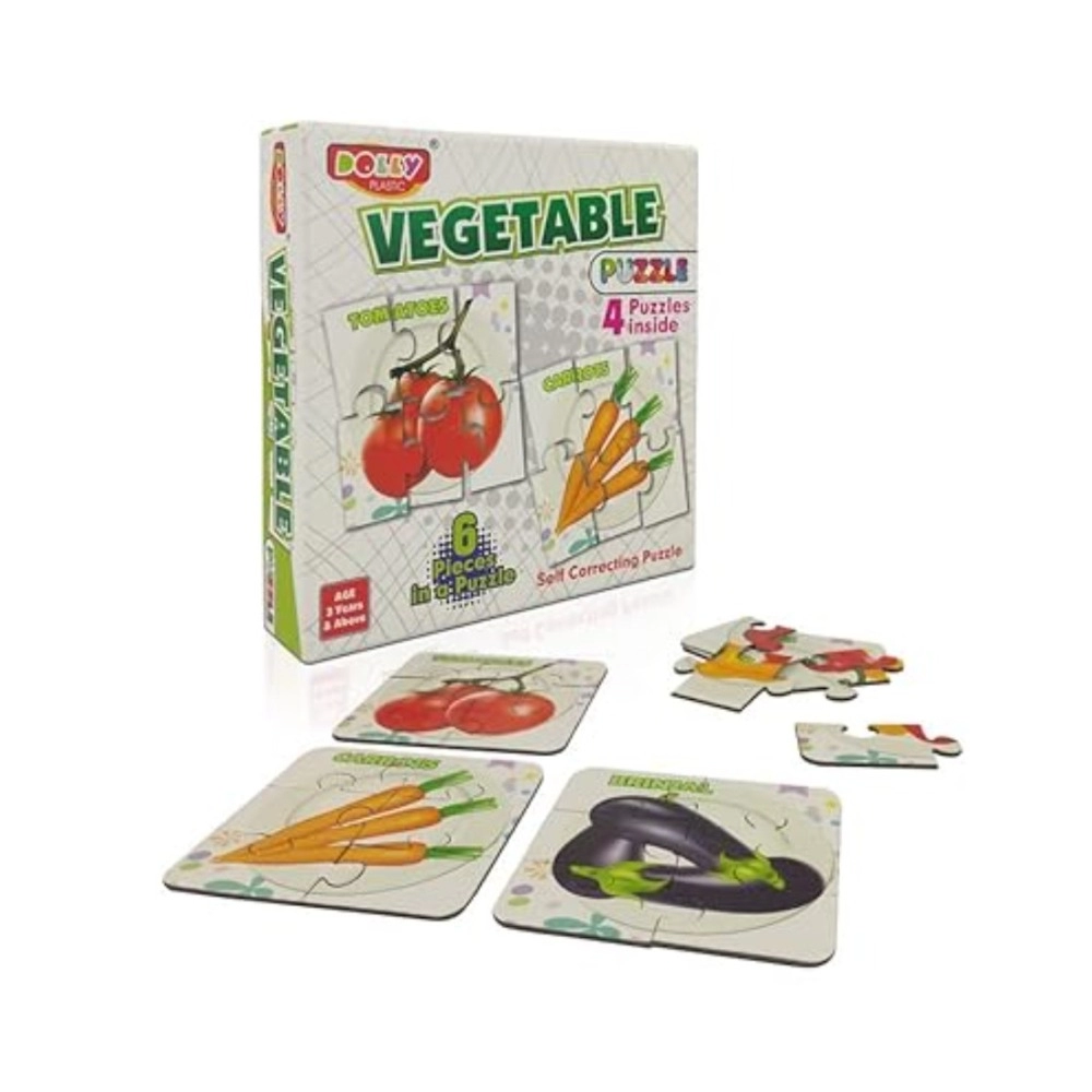4 piece vegetable cardboard puzzle