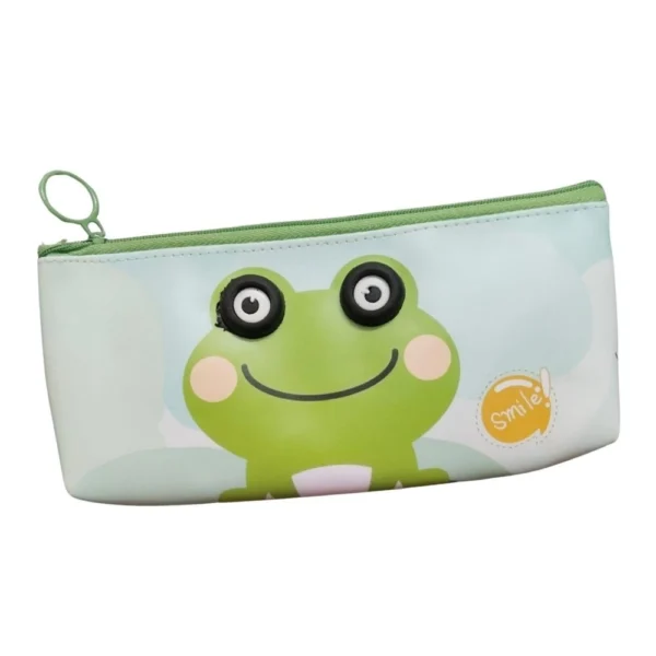 Pack of 2 Frog Cartoon Printed Canvas Pencil Pouches