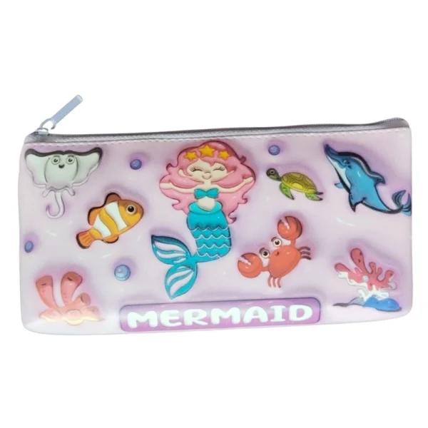 Mermaid Themed Canvas Pencil Pouch