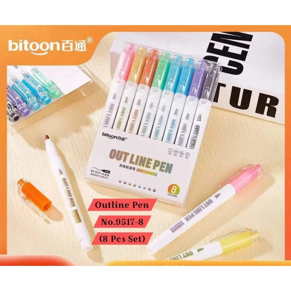 8 Pcs Outline Pen Set