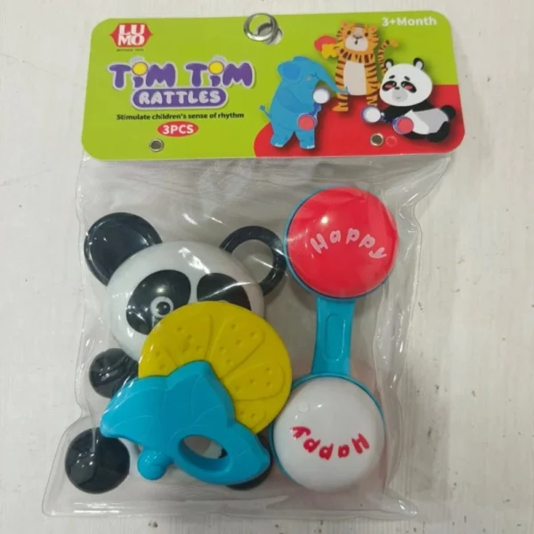 3 Pcs Plastic Baby Rattle Set