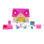 Mini plastic dollhouse with furniture for girls