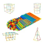 Plastic pipe block construction set for kids