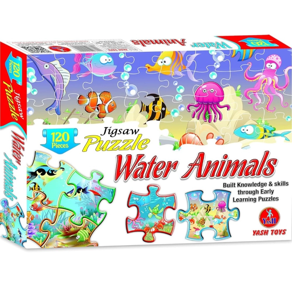 Cardboard 120-piece Water Animals Jigsaw Puzzle