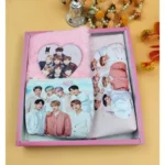 Prezzie Villa 3 in 1 Black Pink Stationery Set for Kids in Multicolor 2 Pouches and 1 Pocket Diary Set | Soft Furr | Stationery | 5+ Years - Image 2