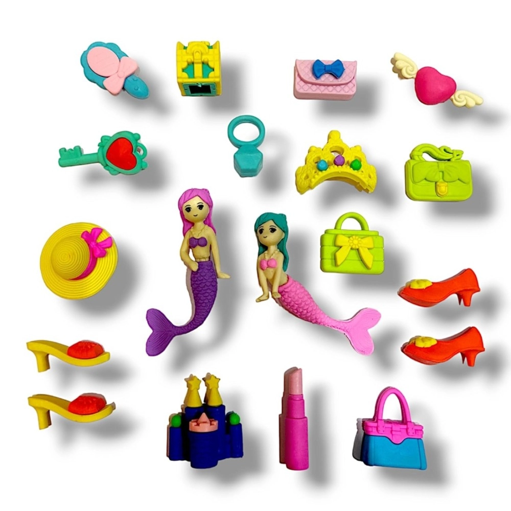 Assorted Mermaid Theme Rubber Eraser Set for Kids