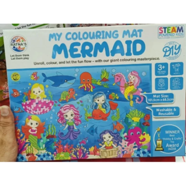 Mermaid themed coloring mat