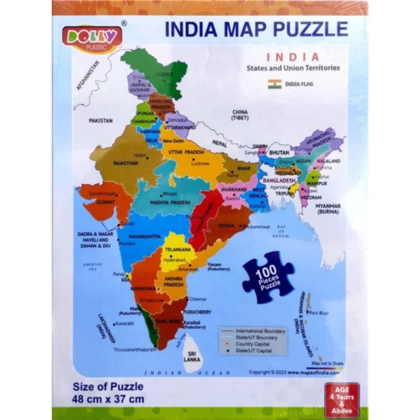 Cardboard India Map Puzzle for Kids