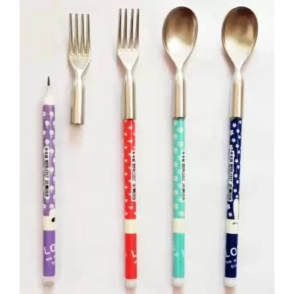 Pack of 4 Spoon Model Plastic Pencils