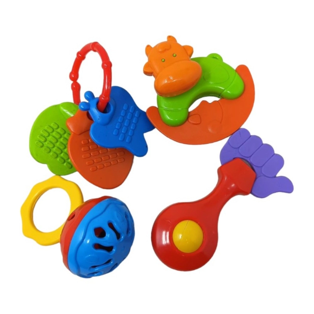 Assorted 4-piece Plastic Infant Rattle Set