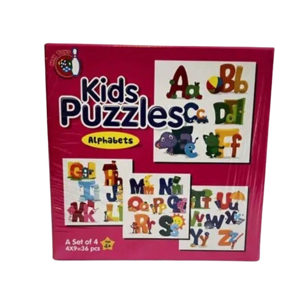 4-piece Cardboard Alphabet Puzzle Set for kids