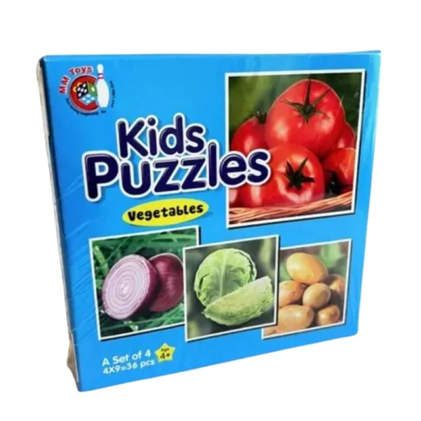 4_Pcs Set Vegetable Puzzles | Cardboard | Educational Toys | 4+ Years