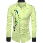 Green Men's Floral Shirt Fabric