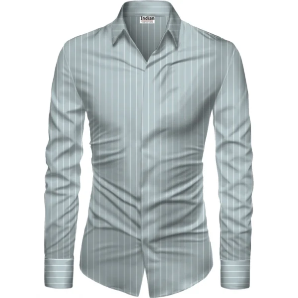 Grey Floral Printed Unstitched Men's Shirt Fabric