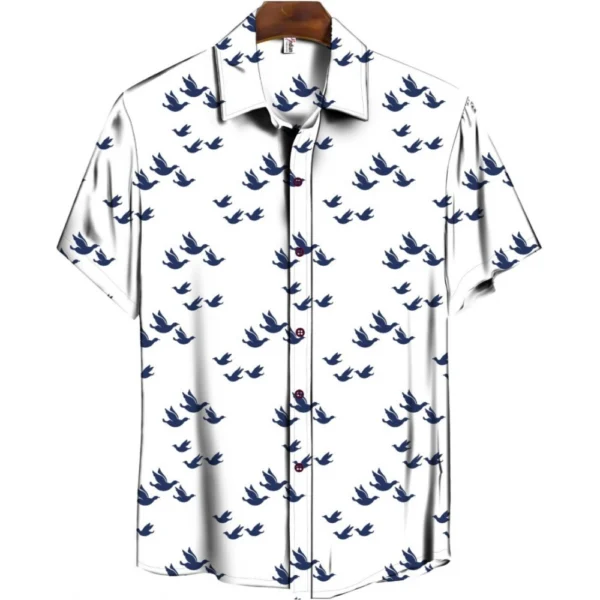 Blue Floral Printed Unstitched Shirt Fabric for Men