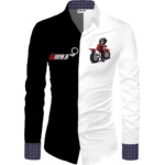 White Black Floral Printed Unstitched Shirt Fabric for Men