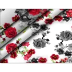 Generic Men's Casual Floral Printed Cotton Blend Unstitched Shirt Fabric 1.6 Mtrs (Red) - Image 2