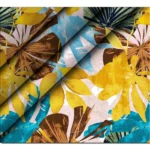 Generic Men's Casual Floral Printed Cotton Blend Unstitched Shirt Fabric 1.6 Mtrs (Yellow) - Image 2