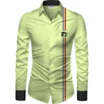 Green Floral Printed Unstitched Men's Shirt Fabric