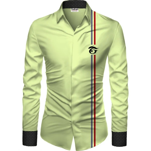 Green Floral Printed Unstitched Men's Shirt Fabric