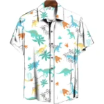 Sky Blue Floral Printed Unstitched Men's Shirt Fabric