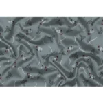 Generic Men's Casual Floral Printed Cotton Blend Unstitched Shirt Fabric 1.6 Mtrs (Grey) - Image 2