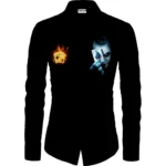 Black Floral Printed Unstitched Men's Shirt Fabric