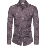 Violet Men's Floral Shirt Fabric