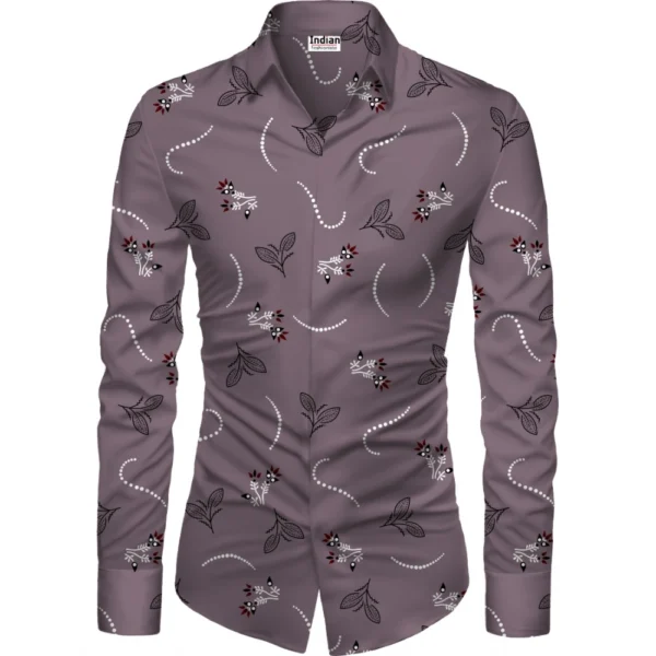 Violet Men's Floral Shirt Fabric
