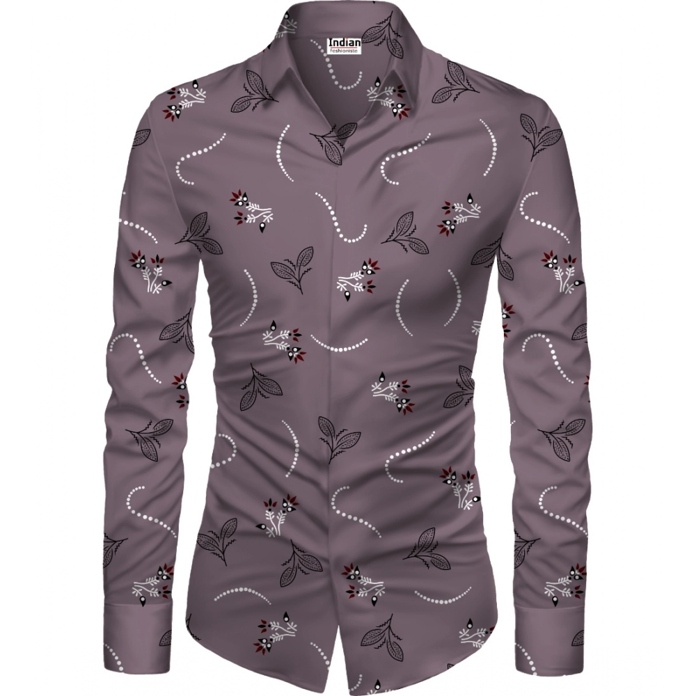 Violet Men's Floral Shirt Fabric