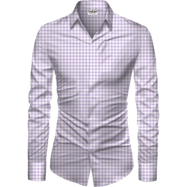 Purple Floral Printed Unstitched Shirt Fabric for Men