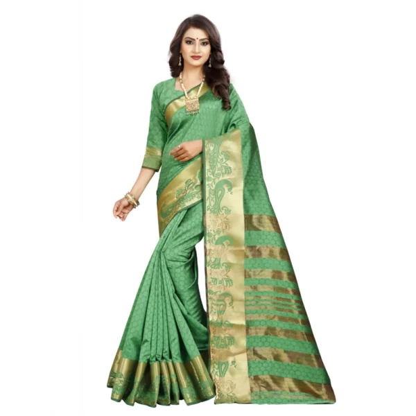 Green Jacquard Saree Online