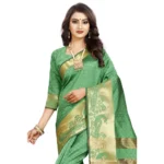 Green Jacquard Saree Online
