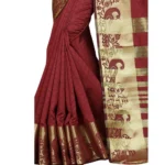 maroon jacquard saree online