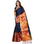 Blue Jacquard Woven Saree for Women