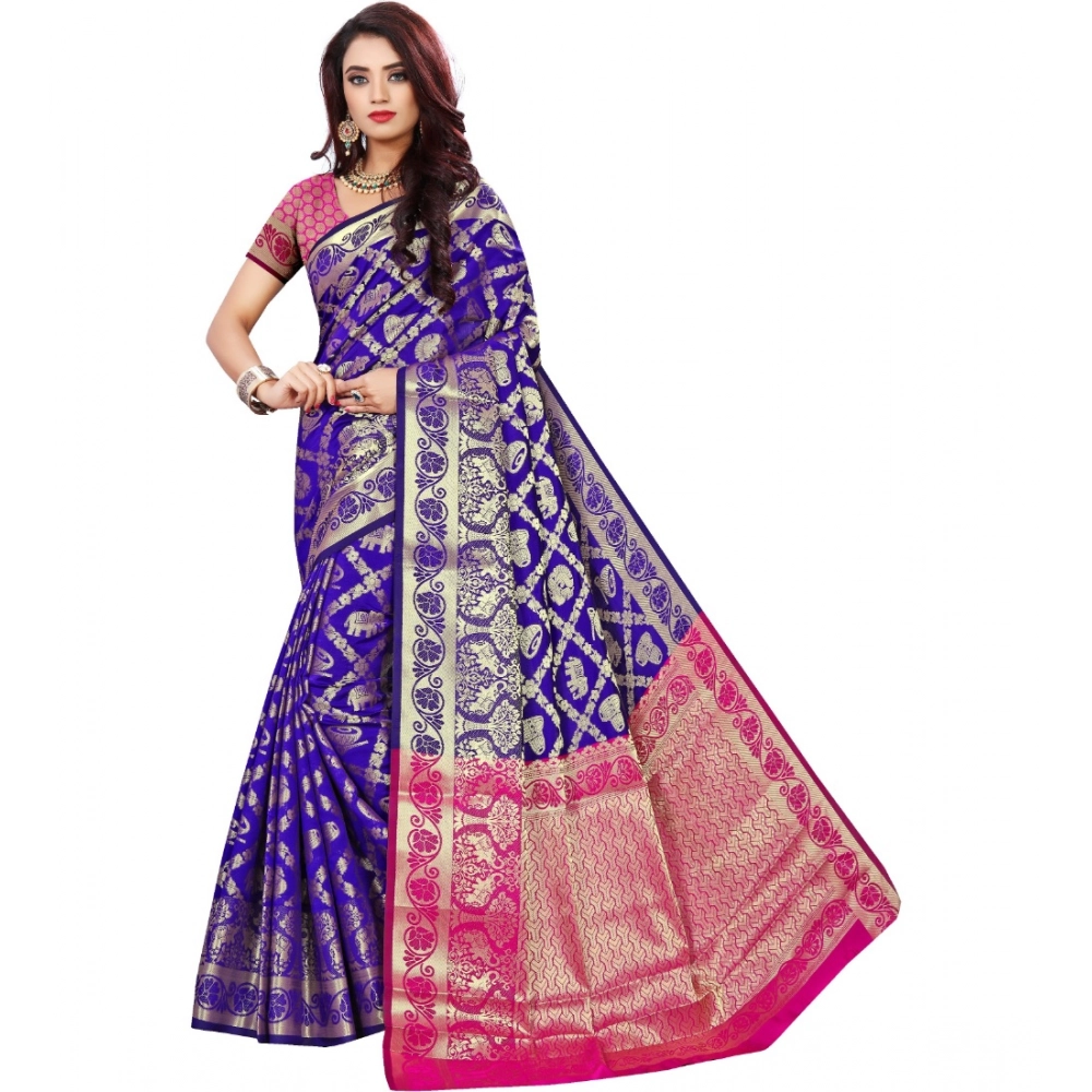 Elegant Blue Jacquard Saree for Women