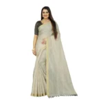 buy cream cotton saree online