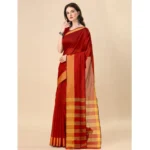 red cotton silk saree