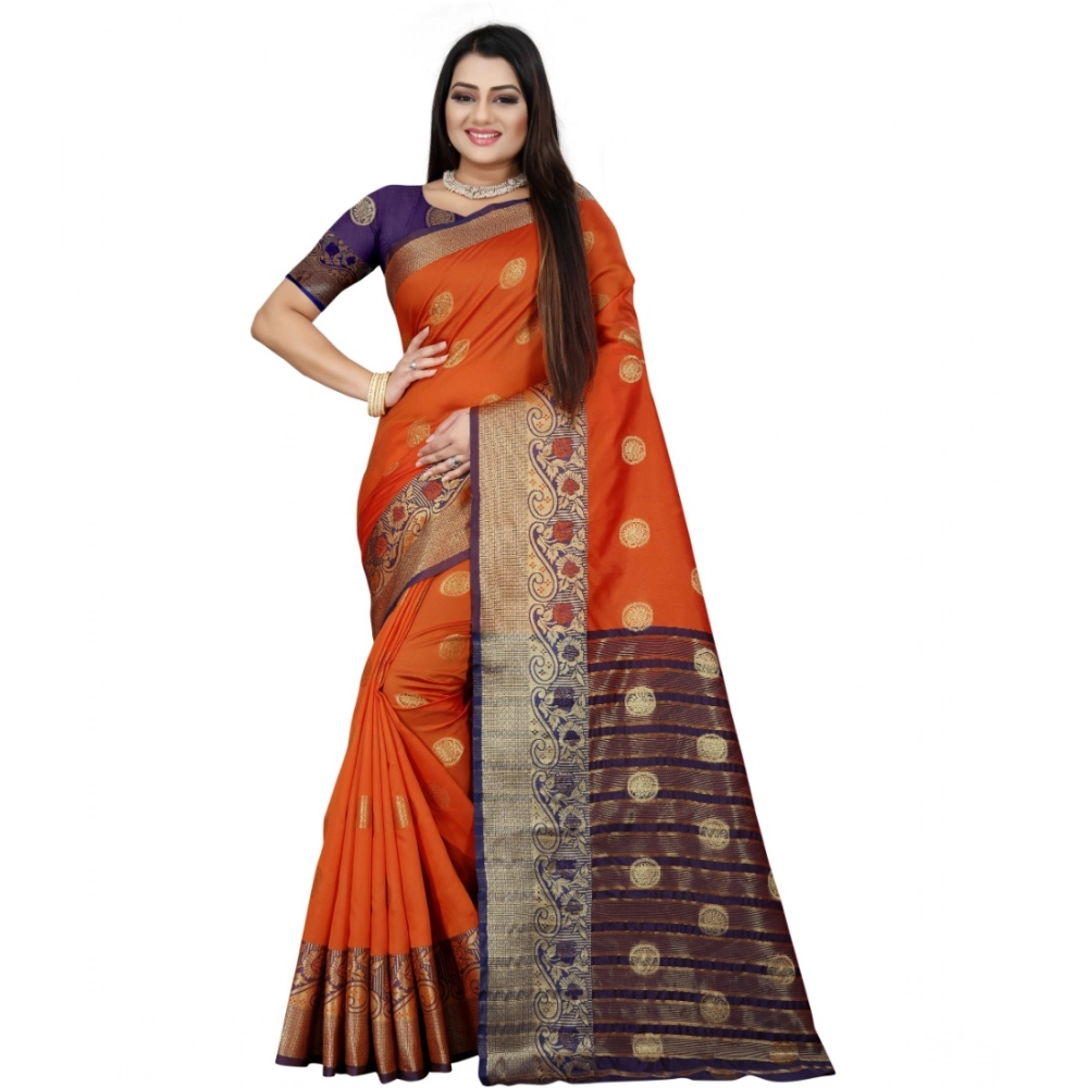 53925207162_ee10325cb3_o_d-1000x1000-1.webp Blue Orange Silk Blend Saree for Women
