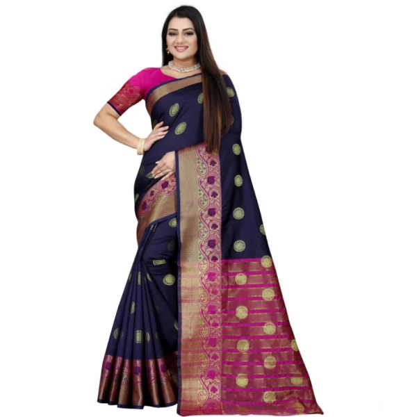 dark blue pink saree online