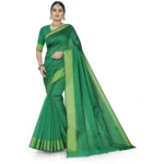green cotton silk saree