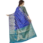 Buy Dark Blue Jacquard Saree
