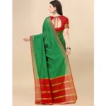 dark green cotton silk saree