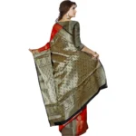 red jacquard saree online