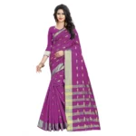 Pink Silk Blend Woven Saree for Women
