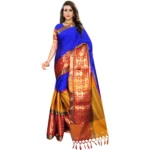 Blue Jacquard Woven Saree for Women