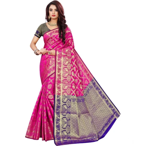 Elegant Pink Jacquard Saree for Women