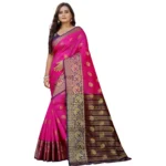Pink Beige Silk Blend Saree