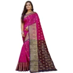 Purple Pink Silk Blend Saree for Women
