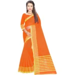 Buy Orange Jacquard Saree